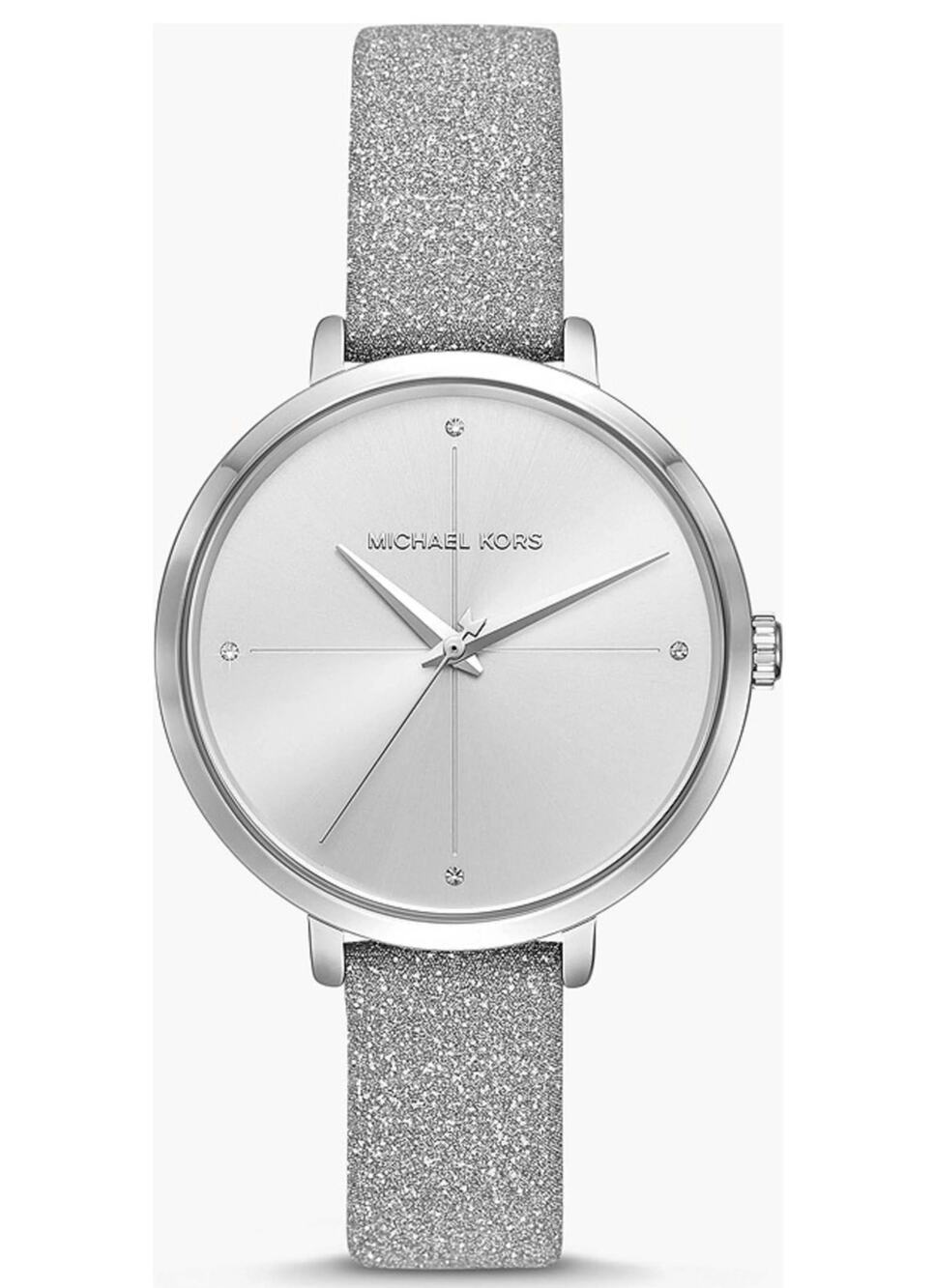 Michael Kors Women's Charley Silver Dial Leather Strap Watch MK2793 NWT
